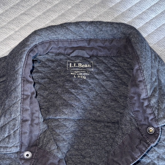 L.L. Bean Men's Quilted Charcoal Jacket - Picture 3 of 4